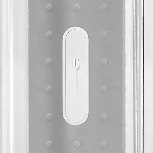 madesmart Premium Clear Silverware Tray, 6 Compartment Flatware Organizer for Forks, Knives & Spoons, Soft Grip Lining & Non Slip Base, Grey