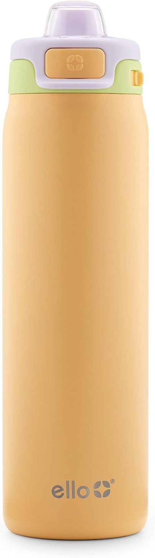 Ello Pop & Fill 22oz Stainless Steel Water Bottle - Quick Fill Technology, Double Walled, Leak Proof | Sunset Meadow