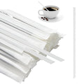 Ouliget Three Hole Coffee Stirrers Sticks Individually Wrapped,2 in 1 Disposable Plastic Coffee Straw for Coffee Milk Tea Cocktail Party Drinking Supplies,7.3 Inches (White)