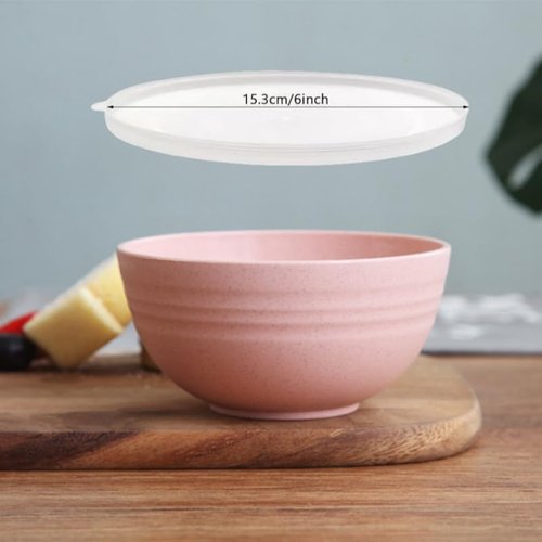falichchch 10 Pack Unbreakable Wheat Straw Bowls with Lid, 26 OZ Cereal Bowls for Kitchen, Dishwasher Safe Soup and Salad Bowls, Reusable microwave bowl for Ice Cream,Snack and Fruits