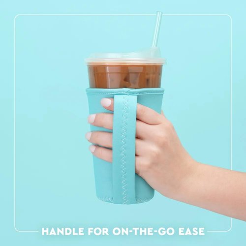 Swig Life Medium Iced Cup Coolie, Standard 22oz Iced Coffee Cup Insulator Sleeve with Handle, Neoprene Insulated Coolie Keeps Drinks Cold (Sweethearts)