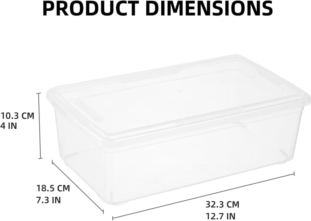 Novelinks 12-Pack Plastic Storage Bins - Stackable 6QT Clear Containers with Lids for Home & Office Organization