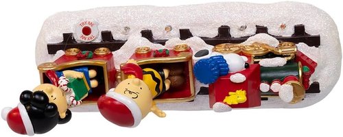Kurt Adler Battery Operated Peanuts Musical Train | Festive Table Décor for Holiday Cheer