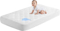 Sleep Zone Waterproof Crib Mattress Protector - Ultra Soft & Breathable | Machine Washable, 52''x28'', Pure White