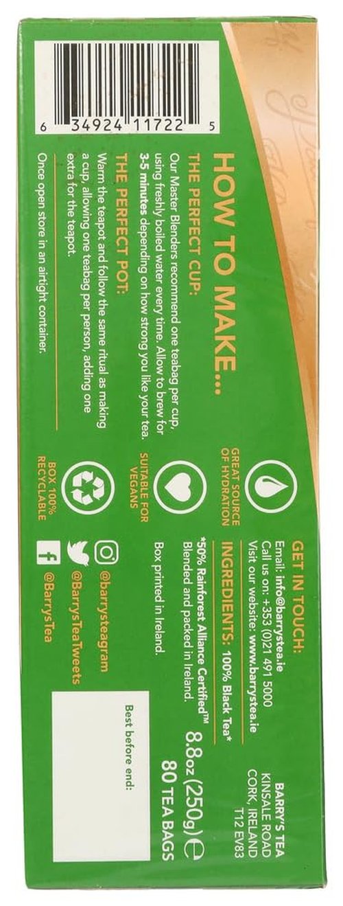 Barrys Irish Breakfast Tea 80 Bags 4-pack