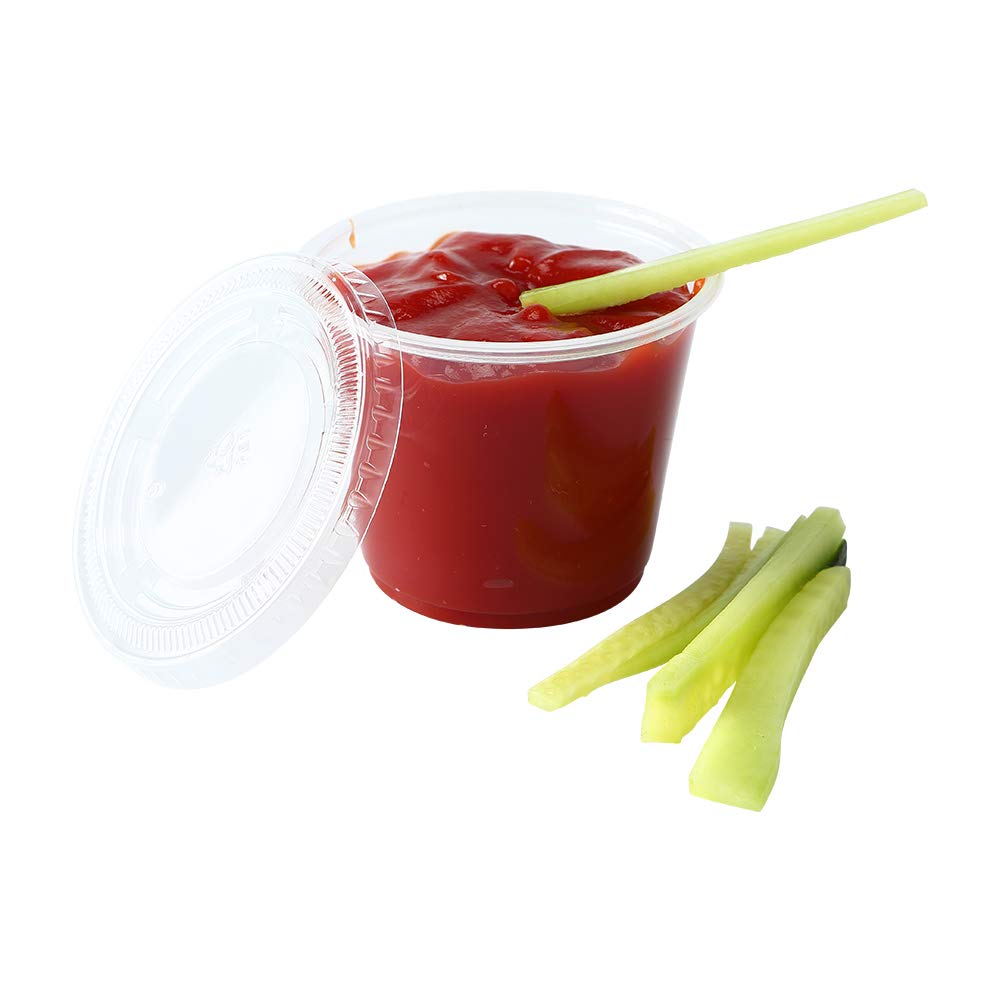 TashiLiving 200-1oz Clear Polypropylene Small Plastic Containers | cups | with lids