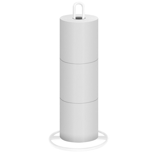 Toilet Paper Holder Stand, OBODING, White Freestanding Toilet Paper Holder for Storing 3 Rolls of Toilet Papers (White)