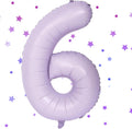 Skiennix 40-Inch Purple Number Balloon - Matte Light Purple Birthday Decoration (Number 6)