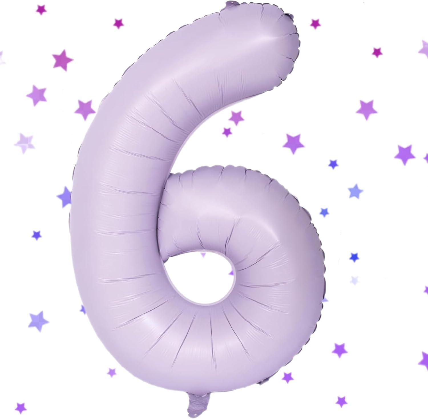 Skiennix 40-Inch Purple Number Balloon - Matte Light Purple Birthday Decoration (Number 6)