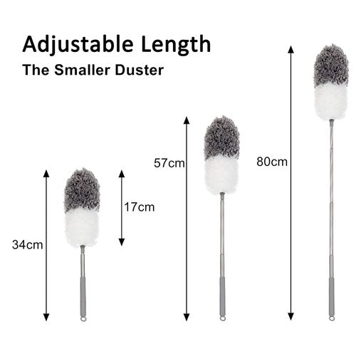 BOOMJOY Microfiber Feather Duster with Extendable Pole and Bendable Head, 100" Telescoping Duster for Cleaning Ceiling, Fan, Furniture