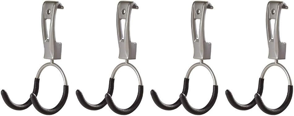 Rubbermaid Garage Hook Organizers - Powder Coated Metallic for Ladder, Tools & Bikes | 4 Pack