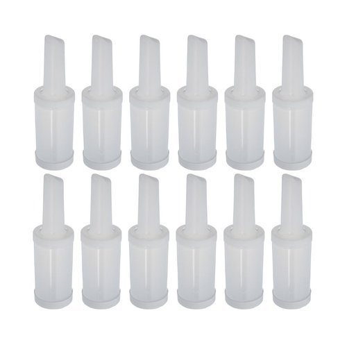 Carlisle FoodService Products Pourplus Store 'N Pour Complete Quart Set Neck, Container, And Cap for Bar, Kitchen, And Restaurant, Plastic, 32 Ounces, White, (Pack of 12)