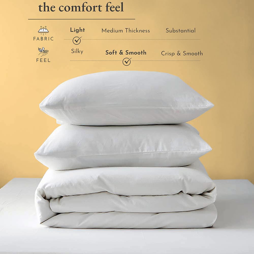 3 Side Zipper Duvet Cover Set King Size White - Soft Microfiber Duvet Cover Set with 3 Sided Zipper Closure, King Size Duvet Cover (90"x104") & 2 Pillow Cases(20"x36"), NO Comforter