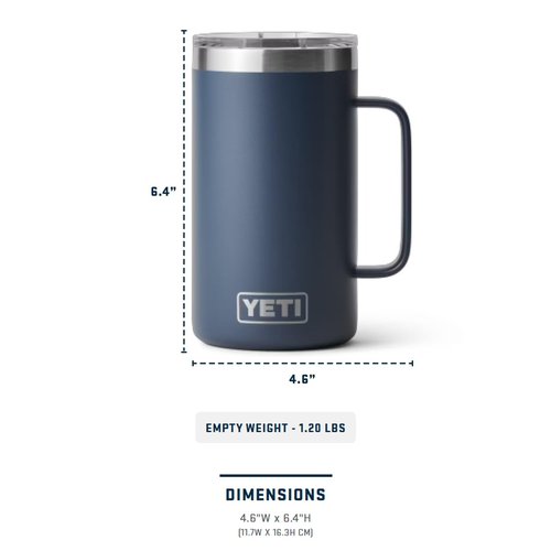 YETI Rambler 24 oz Mug, Vacuum Insulated, Stainless Steel with MagSlider Lid, Cherry Blossom