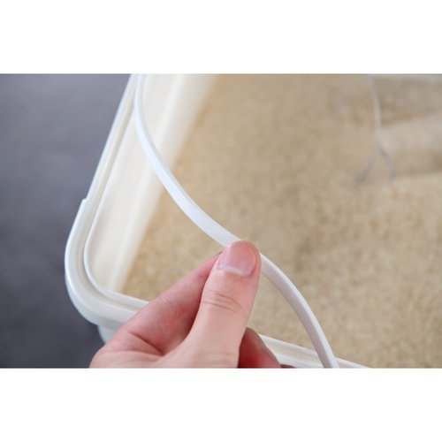 HANAMYA 25 Liter / 40 lbs Rice Storage Container with Measuring Cup, BPA free, For Rice | Grain | Pet Food | Flour, 2 count, White