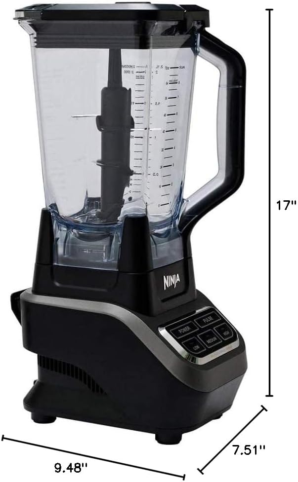 Ninja Professional Blender - 72 Oz Capacity with 1000-Watt Base & Total Crushing Technology | Black