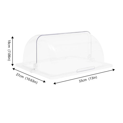 Half Size Chafing Dish Covers, 6 Pcs Clear Buffet Pan Cover, Roll Top Food Pan Cover, Buffet Dishes Covers for Isolate Dust & Other Dirt, for Fast Food Restaurant, Hotel, Family Gathering