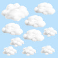 Skiennix 10-Piece Cloud Decorations - 3D Cotton Hanging Props for Wedding & Party Decor | Mixed Sizes