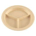 G.E.T. CP-530-T Tan 9" 3-Compartment Plate, Break Resistant Dishwasher Safe Melamine Plastic, Supermel Collection (Pack of 12)