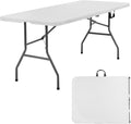 PayLessHere 6FT Folding Table - Portable Waterproof Plastic Table with Carry Handle | Steel Frame for Indoor & Outdoor Events