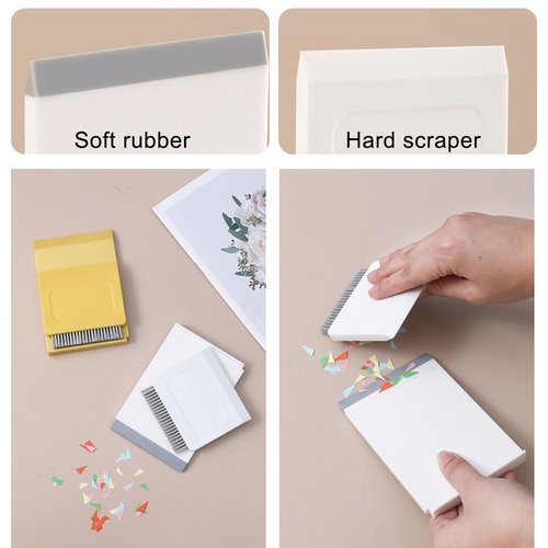 Ouliget Kitchen Sink Squeegee and Countertop Brush,3 in 1 Mini Squeegee Sponge Countertop Dirt Cleaning Brush,Multi Purpose Compact Brush Cleans Wet and Dry Spills