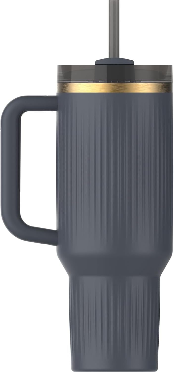 STANLEY Quencher H2.0 Tumbler - 40 oz Insulated Stainless Steel Cup with Handle & Straw | BPA-Free | Fluted Twilight