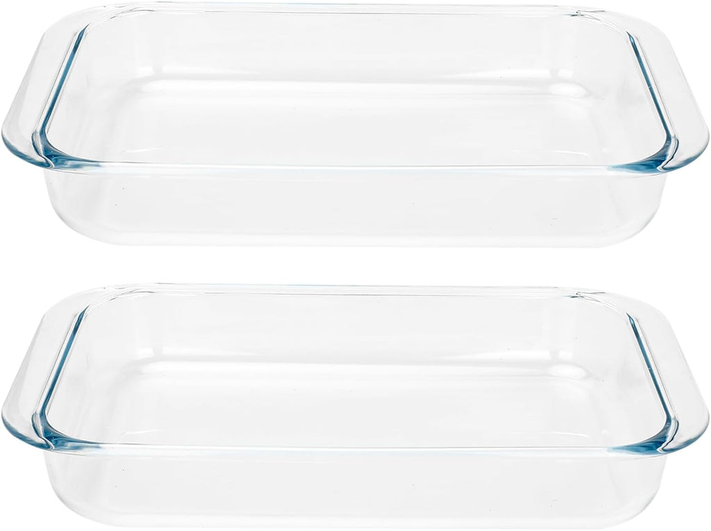 Regine Switzerland 1-Quart Tempered Glass Baking Dishes - Personal Sized Oblong Cookware (2 Pack)