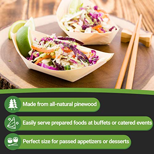 Restaurantware-5.5 x 3.5 Inch Food Trays, 200 Disposable Paper Food Trays- Heavy-Duty, Durable, Medium Paper Boats, For Snacks, Appetizers, Or Treats, Use At Parties Or Carnivals