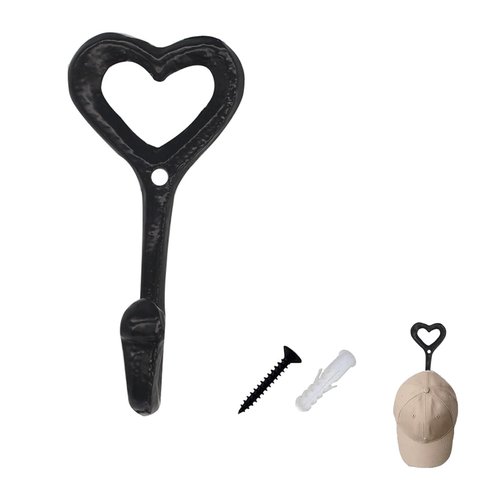KMYZQDV Heart Ring Hook Cast Iron Wall Hooks for Kitchen Wedding Towel Hangers Cute Love Decorative Hook for Hanging Apron Bath Hat Cap Scarf Bag Coat Purse Cup Garage Decor