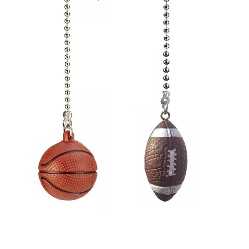 TWDRTDD Ceiling Fan Pull Chain Extension,12 inch Fanny Rugby Basket Ball Designed Pull Chain Extension Replacement for Lightings and Ceiling Fans (Size A)