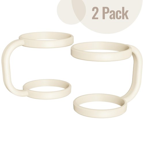 NiHome Tumbler Handles Compatible with 20oz Stanley Quencher 20oz YETI Rambler Tumblers, Silicone Tumbler Handles for Home Travel Outdoors Daily Use, BPA-Free and Dishwasher Safe (Cream)