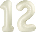 Skiennix 40-Inch Cream Number Balloons - Large 12 & 21 Birthday Decorations | Perfect for Weddings & Graduations