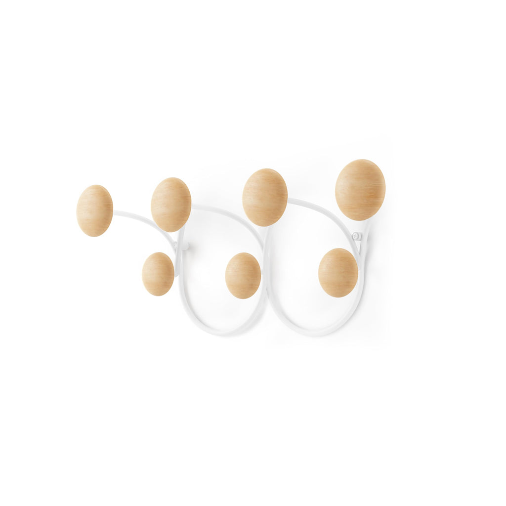 Umbra Dotsy Hanger with 7 Hooks, White/Natural