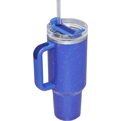 Stanley Quencher H2.0 FlowState Stainless Steel Vacuum Insulated Tumbler with Lid and Straw for Water, Iced Tea or Coffee, Smoothie and More, 30oz - Deep Iris Speckle