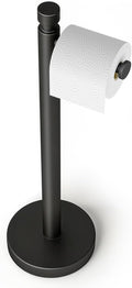 YUMORE Heavy Duty Toilet Paper Holder Stand - Matte Black Stainless Steel Design, 4.4lbs Capacity