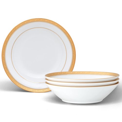 Noritake Crestwood Gold Set of 4 Soup Bowls, 7.5", 12 oz.