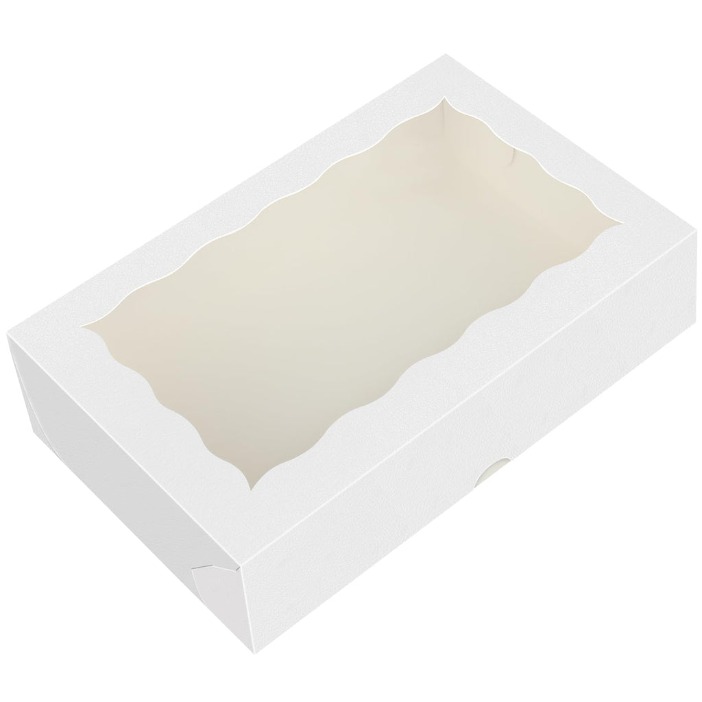 HONGFAPK 30Pcs 7" x 4 3/8" x 1 1/2" inches,Bakery Boxes with Window, Cookie Boxes, Chocolate Covered Strawberries, Treat Boxes, Dessert Boxes for Party Favors Wedding Christmas