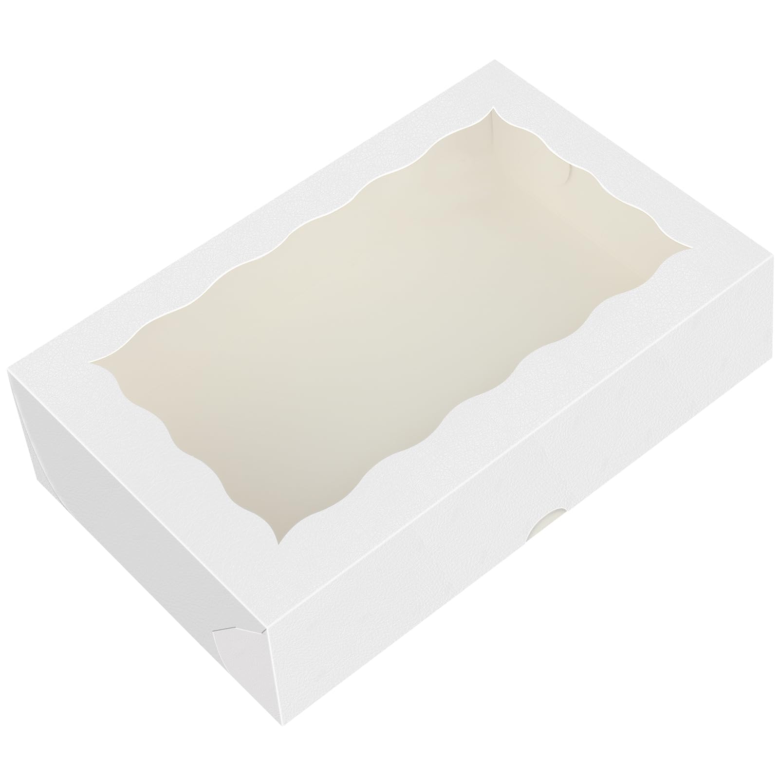 HONGFAPK 30Pcs 7" x 4 3/8" x 1 1/2" inches,Bakery Boxes with Window, Cookie Boxes, Chocolate Covered Strawberries, Treat Boxes, Dessert Boxes for Party Favors Wedding Christmas