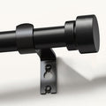 Lootkell Adjustable Black Curtain Rods - Heavy Duty 1" Diameter for Windows 48 to 84 Inches | Decorative Finials for Farmhouse Style