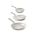 IMUSA 3-Piece Fry Pan Set 8”, 10” & 12” | Ceramic Nonstick Stainless Steel Induction Cookware | Aluminum Skillet Set for Frying, Sautéing & Stir Fry | Oven Safe Cookware with Comfortable Handles