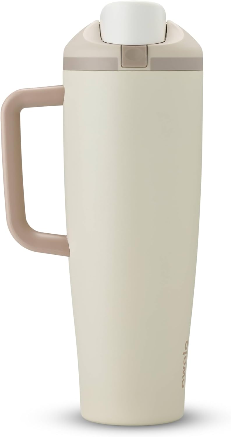 Owala FreeSip Tumbler - 40 oz Stainless Steel - Tan (Lightly Toasted) | Durable & Insulated
