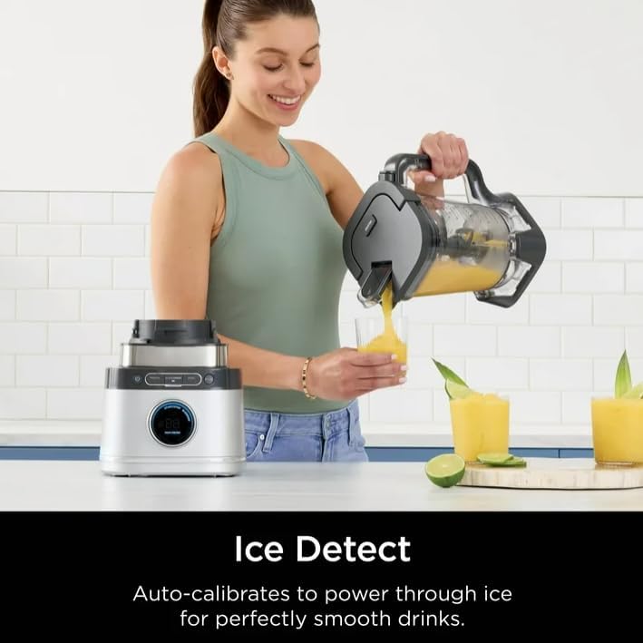 Niin-jaa Detectt 72 Oz Blender - 3 Speeds, BlendSense Technology, 1700W Crushing Blades, Silver