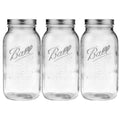 Ball Glass Mason Jar with Lids and Bands, Wide Mouth, Half Gallon Size, 64 OZ (3 Pack)