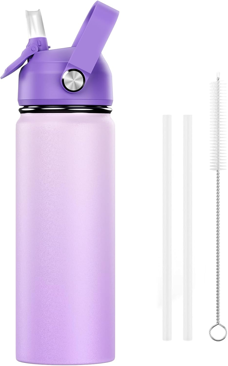 Skiennix 18oz Kids Insulated Water Bottle - BPA-Free Stainless Steel, Leak-Proof Tumbler (Purple)