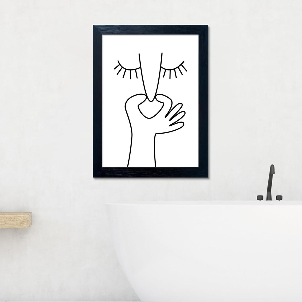 Regine Switzerland Funny Bathroom Wall Art - Black and White Framed Toilet Print Decor