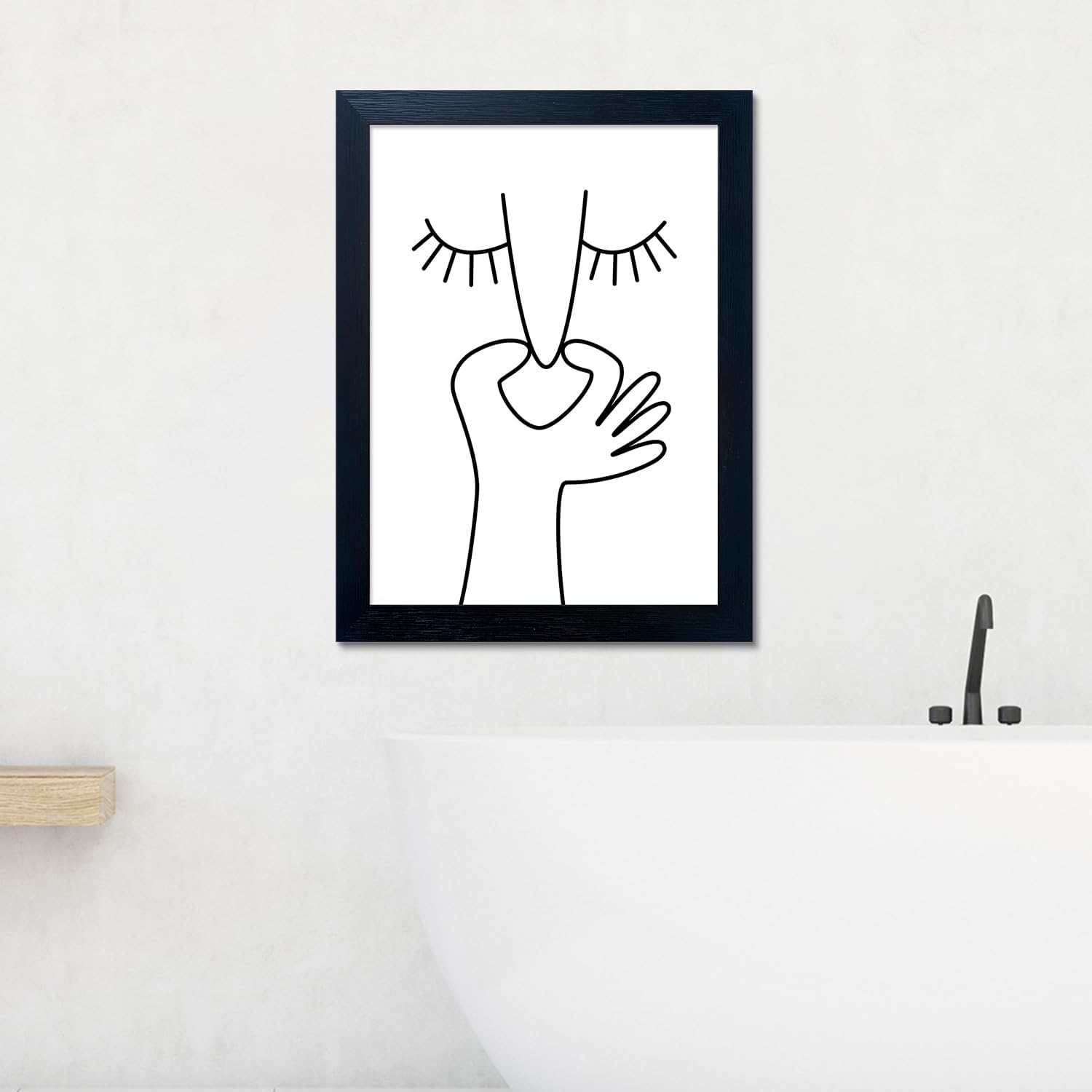 Regine Switzerland Funny Bathroom Wall Art - Black and White Framed Toilet Print Decor