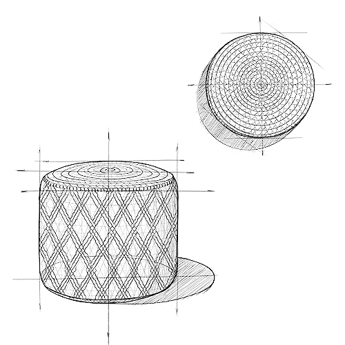SIMPLIHOME Edgeley Round Pouf - 18 inch Wide Handwoven Jute and Cotton Ottoman in Grey and Natural, Boho-Style Footstool or Extra Seating for Living Room, Bedroom, or Kids Room, Assembled