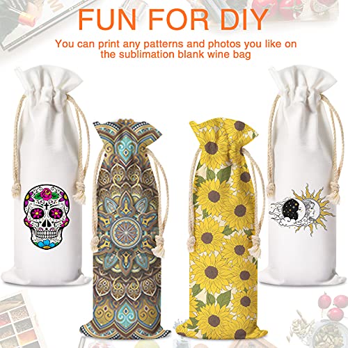 Shappy Sublimation Wine Bag Canvas Wine Bags with Drawstrings Blank Wine Bags Reusable for DIY Wedding Nurse Graduation Physician Assistant Gifts Birthday Anniversary Present Law Student(50 Pieces)