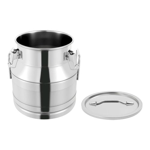 20L/5.25Gallon Stainless Steel Milk Can - Heavy Duty Milk Jug Bucket with Ergonomic Handle and Tight Lid, SS Liquid Solid Container, Non-Slip Base, Seamless Design, Simply Rinse for Clean