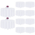 CKIKU 10 Packs 120 Inch White Round Tablecloth in Diameter, Washable Polyester Fabric Tablecloths, Wrinkle Resistant Table Cloth for Wedding Party Banquet Dining